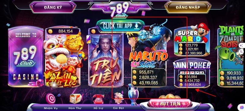 Nổ hũ 789Club - Sân chơi cá cược đẳng cấp bậc nhất châu Á 3 Nổ hũ Naruto cực kỳ hấp dẫn và kịch tính